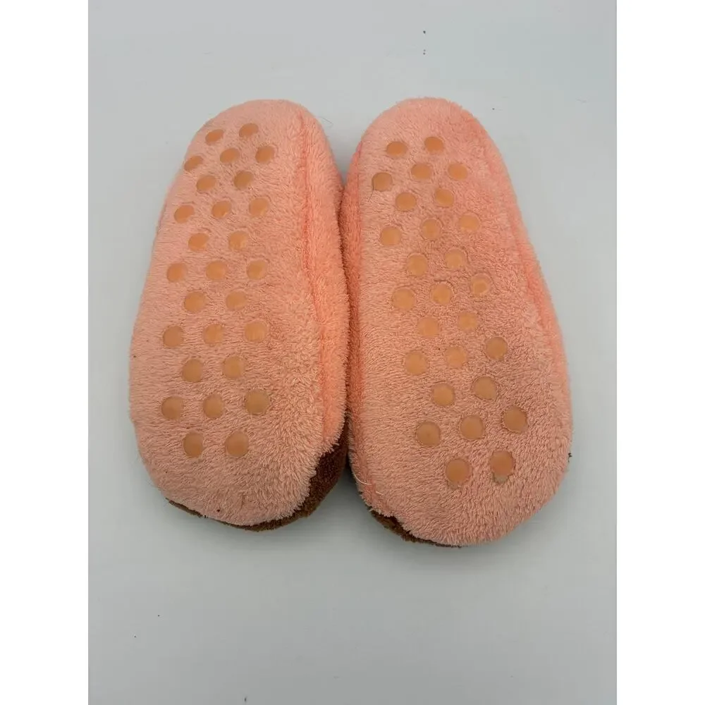 Fuzzy Cozy Sloth Slippers Grippy Bottoms Kids Size 8-13